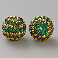 Бусины со стразами из смолы&nbsp;LS-RB-WH0003-08I