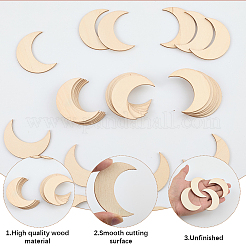 50шт вырезы из дерева&nbsp;DIY-SP0004-64D-01