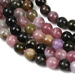 Нити из натуральных разноцветных турмалиновых бусин&nbsp;G-B175-B03-5mm