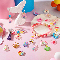 36шт 18 стиля подвески из непрозрачной и прозрачной смолы&nbsp;RESI-TA0001-99