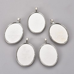 Tibetischer Stil Legierung Anhänger Fassungen&nbsp;TIBEP-5342-AS-LF