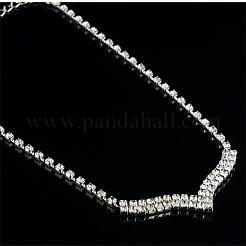Collane con ciondolo in cristallo e strass in ottone a rombo e orecchini pendenti a perno per donna&nbsp;FS-WG6562E-01