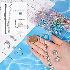 DIY-Sets zur Herstellung von Lesezeichen aus Legierungen mit Meerestieren und Edelsteinsplittern&nbsp;DIY-SC0027-61