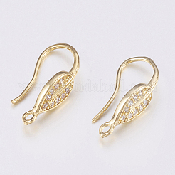 Latón micro allanar ganchos del pendiente del zirconia cúbico&nbsp;LS-ZIRC-K075-38G
