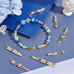 8 шт. 4 стиля латунные микропаве прозрачные кубические цирконии складные застежки&nbsp;KK-UN0005-23