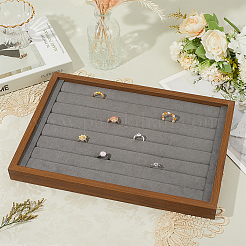 Прямоугольный бархатный поднос с подставками для колец&nbsp;ODIS-WH20015-05