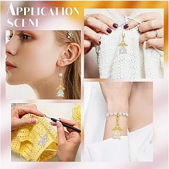 30 шт. 6 стиля подвесных украшений в виде ангела из акрила и стекла&nbsp;HJEW-FS00074