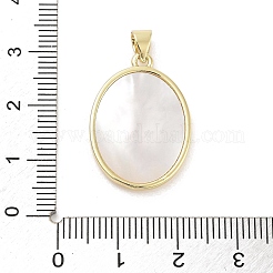 Muschelanhänger aus Messing mit Pavé-Fassung&nbsp;KK-Z064-28G-04