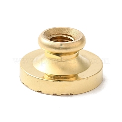 Tête de tampon en laiton pour sceau de cire de forme ronde plaquée or&nbsp;STAM-K001-07G-02