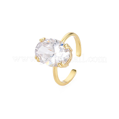 Овальное стеклянное открытое кольцо-манжета RJEW-S049-001G-01