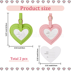 2 шт. 2-х цветные бирки для багажной сумки из искусственной кожи&nbsp;AJEW-GF0011-46B