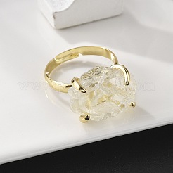 Anillos de dedo de cuarzo limón natural&nbsp;RJEW-B122-01G-05