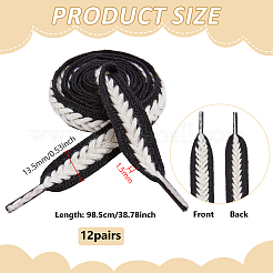 12 пара шнурков из поликоттона и пластика цвета пшеницы&nbsp;FIND-FG0005-24B