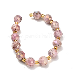 Fili di perline di cristallo geode druzy elettrolitico placcato&nbsp;G-F833-P01-10mm-01