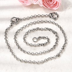 Ожерелья-цепочки типа «роло» из нержавеющей стали 201 толщиной 4.5 мм&nbsp;NJEW-K302-09P
