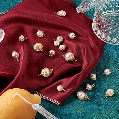 24 шт. 6 подвески из искусственного жемчуга из АБС-пластика в обертке из проволоки&nbsp;KK-SW0001-07