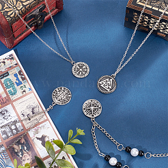 4 шт. 4 стиля 304 нержавеющая сталь скандинавская руна Валькнут кулон&nbsp;STAS-DC0012-48