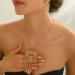 Комплекты ожерелий и серег в виде полой луны из латуни с кубическим цирконием в этническом стиле для женщин и вечеринок&nbsp;RS4463