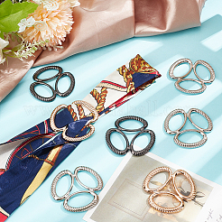 12 шт. 3-цветная брошь-зажим для шарфа из сплава с тремя кольцами&nbsp;AJEW-NB0006-57
