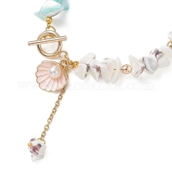 Braccialetti di perline in conchiglia trochide/conchiglia trochus naturale tinta per donna&nbsp;BJEW-JB13130-03