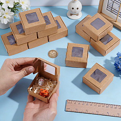 30 boîte cadeau de rangement carrée pliable en papier avec fenêtre visible&nbsp;CON-PH0003-62A