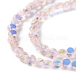 Прозрачные стеклянные бусины гальваническим пряди&nbsp;GLAA-Q099-A01-10