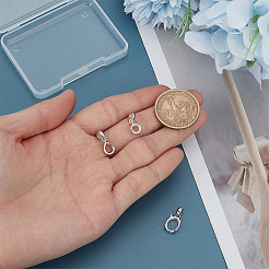 3 Stück 3 Stile rhodiniert Rack Plating 925 Sterling Silber Anhänger Cabochon-Einstellungen&nbsp;STER-PH0002-37