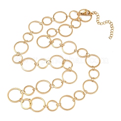 Цепочки из нержавеющей стали 304 с кольцами толщиной 10 мм и 14 мм&nbsp;NJEW-P343-02C-G