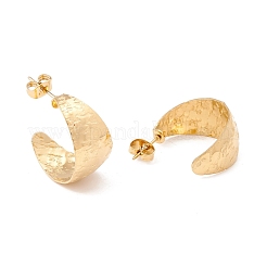 Массивные серьги-гвоздики в форме буквы С из нержавеющей стали 304 с ионным покрытием (IP)&nbsp;EJEW-P198-13G