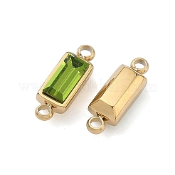 Ciondoli con connettore in strass in acciaio inossidabile 304 con pietra portafortuna&nbsp;STAS-L022-576G-01