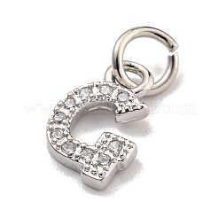 Буквица из латуни с подвесками из кубического циркония&nbsp;KK-Q814-26G-P