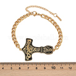 Браслеты из нержавеющей стали 304 с эмалированными звеньями&nbsp;LS-BJEW-P356-01B-G