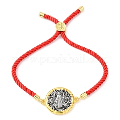 Braccialetti scorrevoli in lega con corda di nylon&nbsp;BJEW-Z156-02G-01