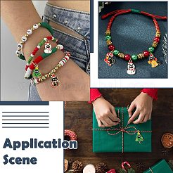 30 pendentif en alliage émaillé sur le thème du chat de Noël&nbsp;ENAM-CJ0006-53