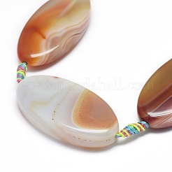 Fili di perline di agata naturale / agata a strisce&nbsp;G-L544-024C