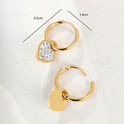 Стильные серьги-кольца в форме сердца из нержавеющей стали 201&nbsp;PR7038