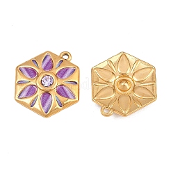 304 Edelstahl-Emaille- und Strass-Anhänger&nbsp;STAS-G398-26G-03