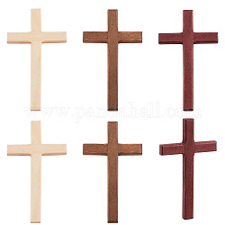 Пандахолл элита 6 шт. 3 цвета деревянные крест украшения стены, молитва в руке с крестом, религия, разноцветные, 120x69.5x9.5 мм, 2 шт / цвет