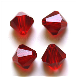 Perles d'imitation cristal autrichien, grade AAA, facette, Toupie, rouge foncé, 10x9~10mm, Trou: 0.9~1.6mm
