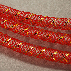 Gitterschlauch, Kunststoffnetzfaden Kabel, mit Goldader, rot, 8 mm, 30 Yards / Bündel