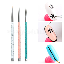 Nail Art Liner Brush, Drawing Line Pen for Manicure, Mixed Color, 14~14.7cm, Brush: 0.5~1.1cm, 3pcs/set