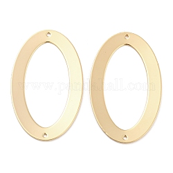 Ciondoli connettore in ottone, maglie ad anello ovali, vero placcato oro 18k, 44x27x0.5mm, Foro: 1.4 mm