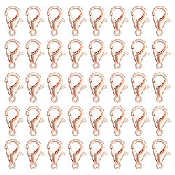 BENECREAT 50pcs Rose Gold Plated Lobster Clasps, Brass Lobster Clip Jewelry Clasps Closures Lobster Claw Clasps with Closed Jump Rings for Bracelets, Necklace Jewelry Making
