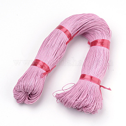 Cordón de algodón encerado, color de rosa caliente, 1mm, aproximadamente 360 yarda / paquete (330 m / paquete)