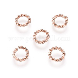 304 anelli di salto in acciaio inox, anelli di salto aperti, ritorto, oro roso, 8x1.5 mm, diametro interno: 5 mm