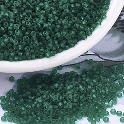 Miyuki runde Rocailles Perlen, japanische Saatperlen, (rr147f) matttransparenter Smaragd, 11/0, 2x1.3 mm, Bohrung: 0.8 mm, über 1100pcs / Flasche, 10 g / Flasche
