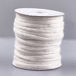 100% hilo de lana hecho a mano, blanco cremoso, 3~6mm, aproximamente 20 m / rollo