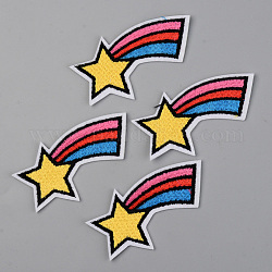 Computergesteuerte Stickerei Stoff zum Aufbügeln / Aufnähen von Patches, Applikationen, Kostüm-Zubehör, Sternschnuppe, Farbig, 41x77x1.5 mm