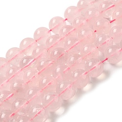 Природного розового кварца нитей бисера, круглые, 10 мм, отверстие : 1 мм, около 36~37 шт / нитка, 14.37''~14.76'' (36.5~37.5 см)