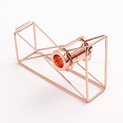 Iron Wire Hollow Tape Cutters Holder, Office Supplies and Decorations, Rose Gold, 121.5x45x80mm